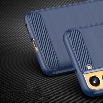 Carbon Case pro Samsung Galaxy S23+ flexibilní silikonový karbonový kryt modrý