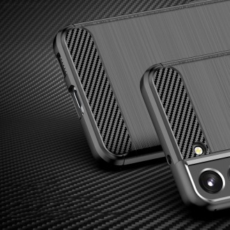Pouzdro Carbon Case pro Samsung Galaxy S23+ flexibilní silikonový karbonový kryt černý