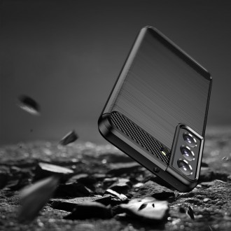 Pouzdro Carbon Case pro Samsung Galaxy S23+ flexibilní silikonový karbonový kryt černý