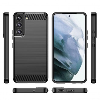 Pouzdro Carbon Case pro Samsung Galaxy S23+ flexibilní silikonový karbonový kryt černý