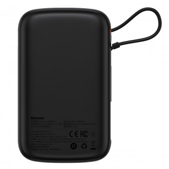 Powerbanka Baseus Qpow Digital Display s rychlým nabíjením 10000mAh 22,5W QC/PD/SCP/FCP s vestavěným USB-C kabelem černá