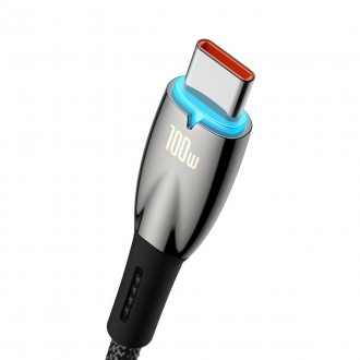 Baseus Glimmer Series rychlonabíjecí kabel USB-A - USB-C 100W 480Mbps 1m černý