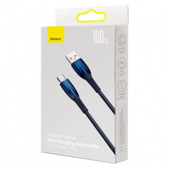 [RETURNED ITEM] Baseus Glimmer Series rychlonabíjecí kabel USB-A - USB-C 100W 480Mbps 1m modrý
