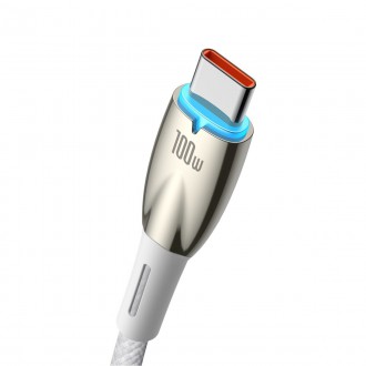 Baseus Glimmer Series rychlonabíjecí kabel USB-A - USB-C 100W 480Mbps 1m bílý