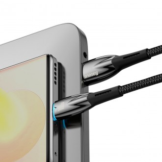 Kabel pro rychlé nabíjení Baseus Glimmer Series USB-A - USB-C 100W 480Mbps 2m černý