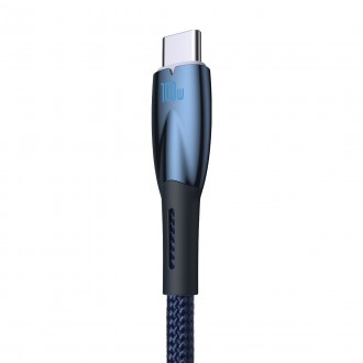 Kabel pro rychlé nabíjení Baseus Glimmer Series USB-A - USB-C 100W 480Mbps 2m modrý