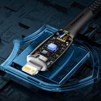 Kabel pro rychlé nabíjení Baseus Glimmer Series USB-A - USB-C 100W 480Mbps 2m modrý