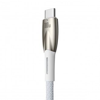 Baseus Glimmer Series rychlonabíjecí kabel USB-A - USB-C 100W 480Mbps 2m bílý