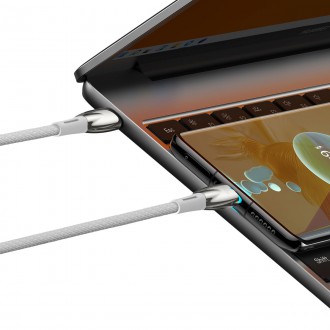 Baseus Glimmer Series Rychlé nabíjecí kabel USB-C 480Mbps PD 100W 2m Bílý