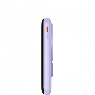 Magnetická konzola Baseus Wireless Fast Charge Power Bank 10000mAh 20W fialová (s rychlonabíjecím kabelem řady Xiaobai Type-C až Type-C 60W (20V/3A) 5