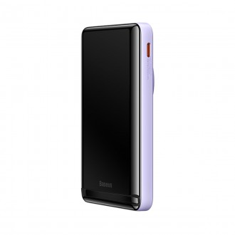 Magnetická konzola Baseus Wireless Fast Charge Power Bank 10000mAh 20W fialová (s rychlonabíjecím kabelem řady Xiaobai Type-C až Type-C 60W (20V/3A) 5