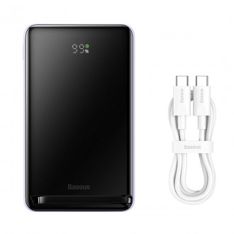 Magnetická konzola Baseus Wireless Fast Charge Power Bank 10000mAh 20W fialová (s rychlonabíjecím kabelem řady Xiaobai Type-C až Type-C 60W (20V/3A) 5