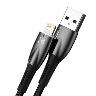 Baseus Glimmer Series kabel USB-A - Lightning 480Mb/s 2,4A 2m černý
