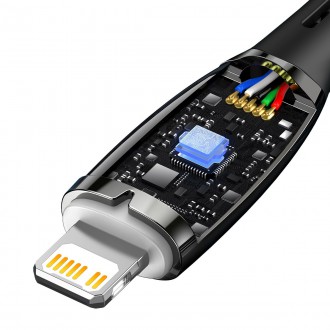 Baseus Glimmer Series rychlonabíjecí kabel USB-C - Lightning 480Mb/s PD 20W 1m černý