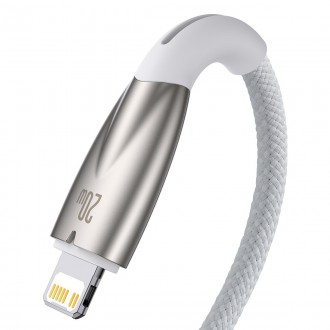 Kabel Baseus Glimmer Series s rychlým nabíjením USB-C - Lightning 480Mb/s PD 20W 1m bílý