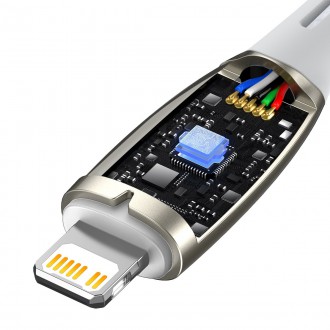 Kabel Baseus Glimmer Series s rychlým nabíjením USB-C - Lightning 480Mb/s PD 20W 1m bílý