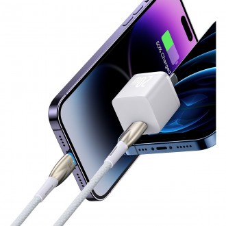 Kabel Baseus Glimmer Series s rychlým nabíjením USB-C - Lightning 480Mb/s PD 20W 1m bílý