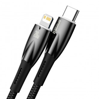 Baseus Glimmer Series rychlonabíjecí kabel USB-C - Lightning 480Mb/s PD 20W 2m černý