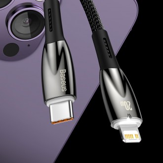 Baseus Glimmer Series rychlonabíjecí kabel USB-C - Lightning 480Mb/s PD 20W 2m černý