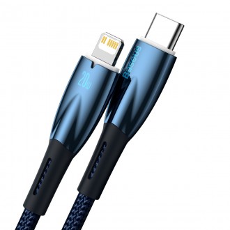 Baseus Glimmer Series rychlonabíjecí kabel USB-C - Lightning 20W 480Mbps 2m modrý