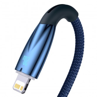 Baseus Glimmer Series rychlonabíjecí kabel USB-C - Lightning 20W 480Mbps 2m modrý