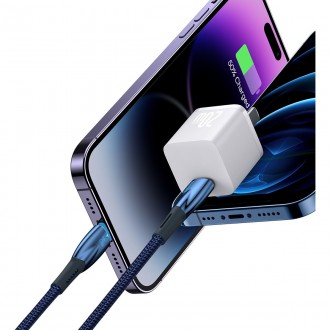 Baseus Glimmer Series rychlonabíjecí kabel USB-C - Lightning 20W 480Mbps 2m modrý