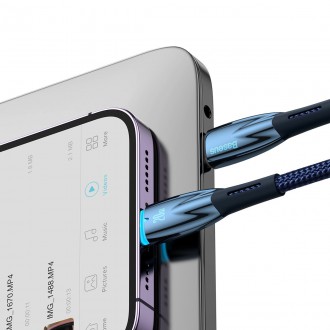 Baseus Glimmer Series rychlonabíjecí kabel USB-C - Lightning 20W 480Mbps 2m modrý