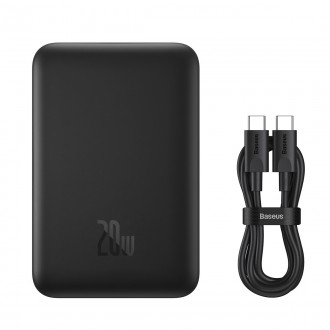 [RETURNED ITEM] Magnetická mini power banka Baseus s MagSafe 15W / PD QC 20W 10000mAh černá (Overseas Edition) + kabel řady Xiaobai USB-C - USB-C 60W