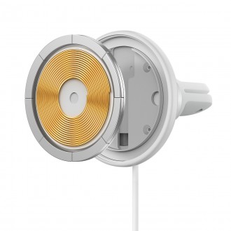 Baseus bezdrátová nabíječka do auta s držákem MagSafe 15W pro ventilaci + USB-A 25W bílá (CW01)