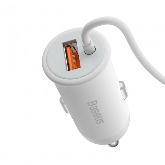 Baseus bezdrátová nabíječka do auta s držákem MagSafe 15W pro ventilaci + USB-A 25W bílá (CW01)