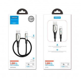 Joyroom Sharp Series s rychlým nabíjením USB-A - Lightning 3A 3m černý (S-M411)