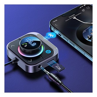 [RETURNED ITEM] Joyroom FM vysílač / rychlonabíječka do auta 30W (2xUSB-A / USB-C PD) černá (JR-CL18)