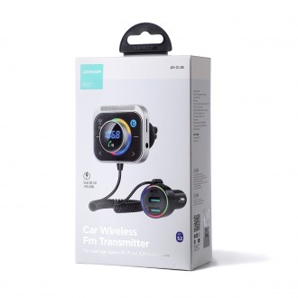 [RETURNED ITEM] Joyroom FM vysílač / rychlonabíječka do auta 30W (2xUSB-A / USB-C PD) černá (JR-CL18)