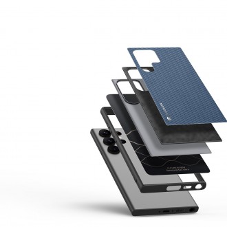 Dux Ducis Fino pouzdro Samsung Galaxy S23 Ultra kryt se silikonovým rámečkem modrý