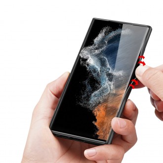 Dux Ducis Fino pouzdro Samsung Galaxy S23 Ultra kryt se silikonovým rámečkem modrý