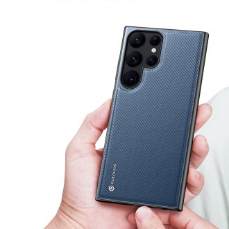 Dux Ducis Fino pouzdro Samsung Galaxy S23 Ultra kryt se silikonovým rámečkem modrý