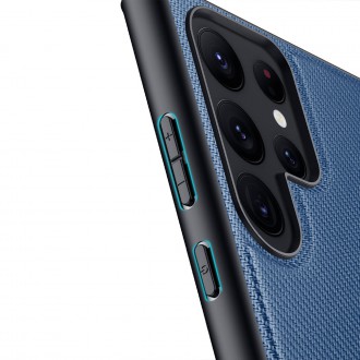 Dux Ducis Fino pouzdro Samsung Galaxy S23 Ultra kryt se silikonovým rámečkem modrý