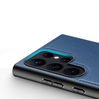 Dux Ducis Fino pouzdro Samsung Galaxy S23 Ultra kryt se silikonovým rámečkem modrý