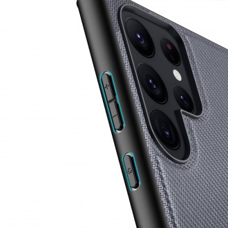 Pouzdro Dux Ducis Fino Samsung Galaxy S23 Ultra kryt se silikonovým rámečkem šedé barvy