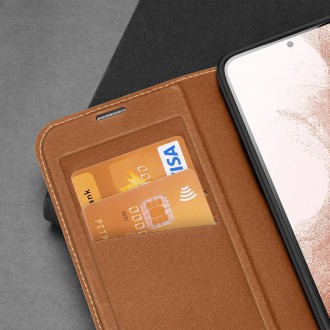 Pouzdro Dux Ducis Skin X2 Samsung Galaxy S23 flip case stojánek na peněženku hnědý