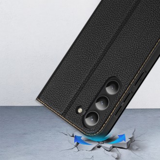 Pouzdro Dux Ducis Skin X2 Samsung Galaxy S23+ flip case stojánek na peněženku černý