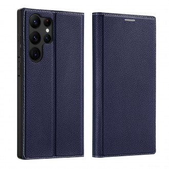 Pouzdro Dux Ducis Skin X2 pro Samsung Galaxy S23 Ultra flip case stojánek na peněženku modrý