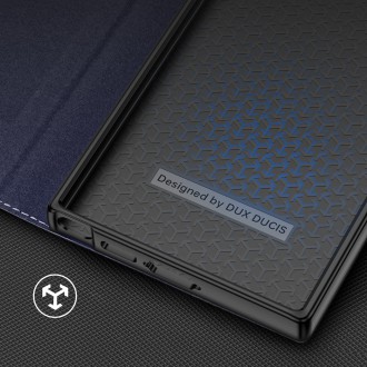 Pouzdro Dux Ducis Skin X2 pro Samsung Galaxy S23 Ultra flip case stojánek na peněženku modrý