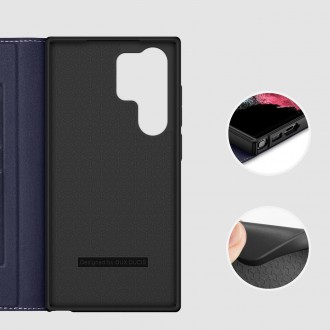 Pouzdro Dux Ducis Skin X2 pro Samsung Galaxy S23 Ultra flip case stojánek na peněženku modrý
