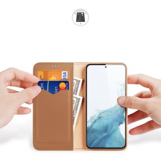 Dux Ducis Hivo pouzdro Samsung Galaxy S23 flip cover stojánek na peněženku RFID blokování hnědé