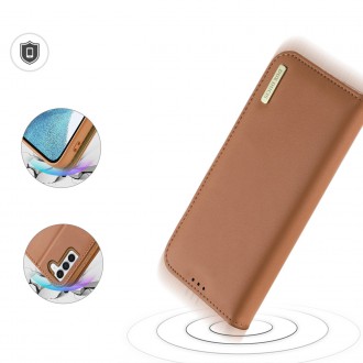 Dux Ducis Hivo pouzdro Samsung Galaxy S23 flip cover stojánek na peněženku RFID blokování hnědé