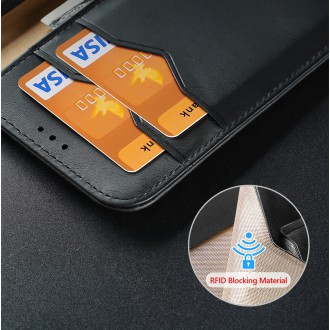 Dux Ducis Hivo pouzdro Samsung Galaxy S23 flip cover stojánek na peněženku RFID blokování hnědé