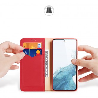 Pouzdro Dux Ducis Hivo pro Samsung Galaxy S23 flip cover stojánek na peněženku RFID blocking červená