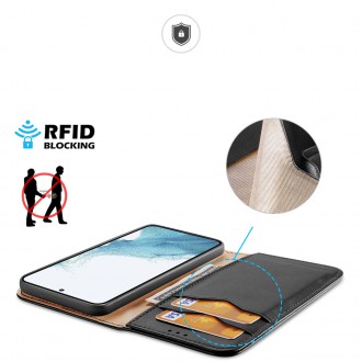 Dux Ducis Hivo pouzdro Samsung Galaxy S23+ flipové pouzdro stojánek na peněženku RFID blocker black