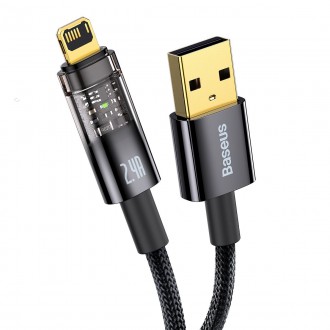 Baseus Explorer Series kabel USB - Lightning 2,4A 1 m černý (CATS000401)
